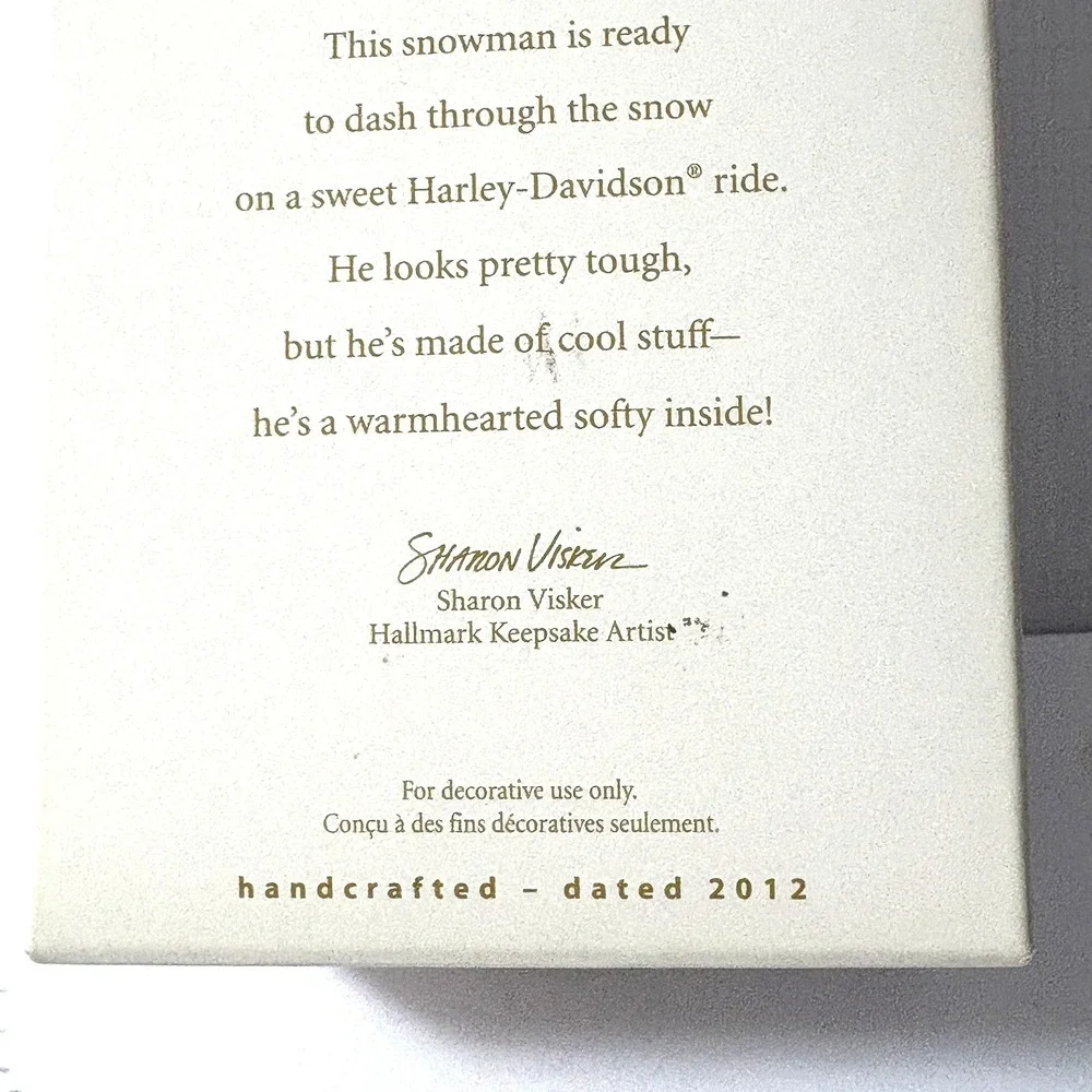 Hallmark Snowy Rider Harley Davidson Motorcycles Keepsake ornament 2012 NIB
